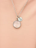 Real Dandelion One Seed Necklace, Personalized Initial Charm, Wish Symbol Jewelry Gift, Tarnish Resistant Stainless Steel, N7475