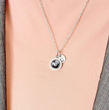 Natural Snowflake Obsidian Necklace, Gemstone Pendant, Personalized Initial Charm, Unique Stone Jewelry Gift, N7480