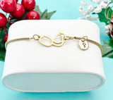 Stethoscope Heart Bracelet, Personalized Initial Charm, Medical Gift, Tarnish Resistant Bracelet, B5626