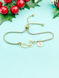 Stethoscope Heart Bracelet, Personalized Initial Charm, Medical Gift, Tarnish Resistant Bracelet, B5626