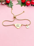 Soul Sister Heart Bracelet, Personalized Big Little Sorority Gifts, Tarnish Resistant Bracelet, D289