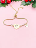 Soul Sister Heart Bracelet, Personalized Big Little Sorority Gifts, Tarnish Resistant Bracelet, D289