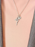 Angel Fairy Pendant Necklace, Silver Fairy Charm with Personalized Initial Jewelry, N7420