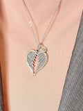 Guardian Angel Pendant Necklace, Silver Heart with Wings Charm with Personalized Initial Jewelry, N7426