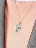 Calculator Necklace, Silver Calculator Charm with Personalized Initial Jewelry, N7437