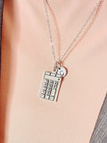 Calculator Necklace, Silver Calculator Charm with Personalized Initial Jewelry, N7437