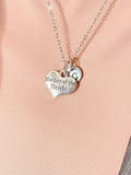 Mother of the Bride Heart Silver Necklace, Personalized Initial Jewelry, N7438
