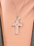 Real Mustard Seed Cross Necklace, Personalized Jewelry, None Tarnish Stainless Steel, N7445