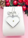 Real Mustard Seed Cross heart Pendant Necklace, Personalized Faith Jewelry, Tarnish Resistant Stainless Steel, N7447