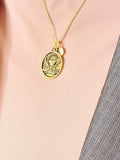 Gold First Holy Communion Necklace, Chalice & Host Pendant, Personalized Initial Charm, Religious Gift for Girls, N7451