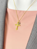 Gold Crucifix Cross Pendant Necklace, Personalized Initial Charm, Christian Jewelry Gift, N7453