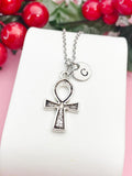 Silver Ankh Necklace, Egyptian Life Symbol Pendant, Personalized Meaningful Jewelry Gift, N7456