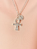 Silver Ankh Necklace, Egyptian Life Symbol Pendant, Personalized Meaningful Jewelry Gift, N7456