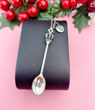 Crown Silver Spoon Necklace, Spoon Pendant, Personalized Food Lovers Bakers Cooks Chef Gift, Cooking Gift, Everyday Wear, N7466