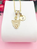 Gold Leopard Necklace, Panther Pendant, Personalized Birthday Everyday Wear Animal Lover Gift for Her, 1968