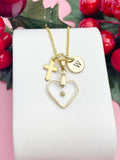 Real Mustard Seed Heart Cross Necklace, Hope Courage New Beginnings Jewelry Gift, Tarnish Resistant, N7468