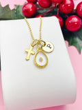 Real Mustard Seed Teardrop Cross Necklace, Hope Courage New Beginnings Jewelry Gift, N7469