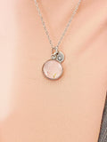 Real Dandelion Two Seed Necklace, Personalized Initial Charm, Wish Symbol Jewelry Gift, Tarnish Resistant Stainless Steel, N7476
