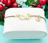 Stethoscope Heart Bracelet, Personalized Initial Charm, Medical Gift, Tarnish Resistant Bracelet, B5626