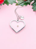 Real Mustard Seed heart Pendant Necklace, Personalized Faith Jewelry, Tarnish Resistant Stainless Steel, 7447