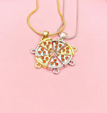 Pizza Slice Necklace, Gemstone Pizza Pendant, Personalized Initial Charm, Foodie Jewelry Gift for Her, N7484