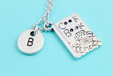 Silver Cookbook Charm Necklace, Chef Cooking School Graduation Gift, Personalized Jewelry, N2246