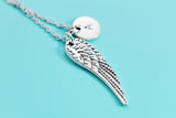 Silver Angel Wing Charm Necklace