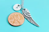 Silver Angel Wing Charm Necklace