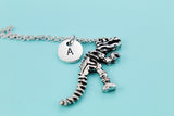 Halloween Dinosaur Charm Necklace, Dinosaur Necklace, Gothic Tyrannosaurus Rex