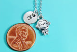 Monkey Necklace, Silver Monkey Charm, Wild Animal Charm, EN160