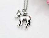 Donkey Necklace, Silver Donkey Charm Necklace, Donkey Charm, Farm Animal Charm, Farmer Gift, Pet Gift, Mini Horse Charm Personalized Gift D1