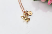 Eagle Necklace, Rose Gold Eagle Necklace, Flying Eagle Charm, Bird Animal Charm, Patriotic Necklace, Patriotic Gift, Personalized Gift