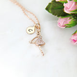 Best Christmas Gift Ballerina Necklace, Ballet Dance Charm, Rose Gold Necklace, Fantasy Gift, Dainty, Personalized Gift, N344
