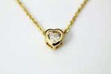 Gold Heart Charm Necklace, Heart Charm, Diamond Zirconia Charm, Personalized Christmas Gift, N868