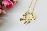 Horse Necklace, Gold Horse Galloping Charm Necklace, Horse Jewelry, Running Horse Charm, Pet Gift, Personalized Gift, Christmas Gift, N484