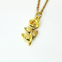 Gold Rose Charm Necklace, June Birth Month Flower Jewelry, June Birthday Jewelry Gift,, N664