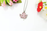 Silver Maple Leaf Necklace, Maple Leaf Charm Necklace, Maple Leaf Charm, Fall Autumn Jewelry Gift, Personalized Christmas Gift, N842