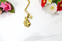 Gold Hippopotamus Charm Necklace, Animal Charm, Personalized Christmas Gift, N859