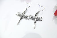 Dragonfly Earrings, Silver Dragonfly Charm, Dragonfly Jewelry, Miniature Earrings, N1082