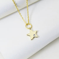 Star Necklace, TINY Gold Star Charm Necklace, Dainty Necklace, Delicate Minimal Necklace, Mothers Day Gift, Sister Gift, G052