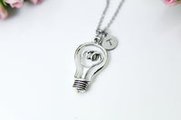 Gold or Silver Light Bulb Charm Necklace, Light Bulb Charm, Personalized Gift