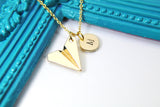 Best Christmas Gift, Gold Paper Airplane Charm Necklace, Airplane Necklace, Traveler Gift, Travel Gift, Adventure Gift, Outdoors Gift,