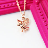 Rose Gold Eagle Necklace, Hawk Charm, Bird Charm, Animal Charm, Patriotic Gift, Dainty Necklace, N348