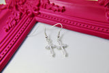 Silver Cross Earrings, Cross Charm Earrings, Miniature Earrings, Cross Jewelry, N1437