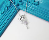 Ballerina Necklace, Ballet Necklace, Ballet Dance Charm, Silver Ballerina Girl Necklace, Fantasy Gift, Dainty, Personalized Gift, N1447