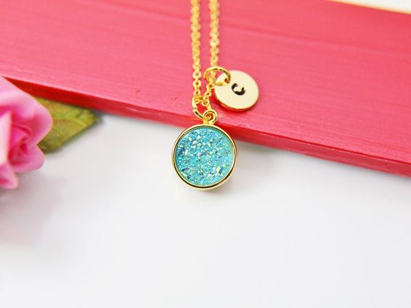 Gifts For Mom Mother Daughter Necklace, Best Gift for Mom Daughter Bond, Mother Daughter Appreciation, Mom Gratitude, Gold Druzy, N1806