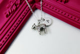Silver Lamb Charm Necklace - Lebua Jewelry, Personalized Customized Monogram Jewelry, N1587A