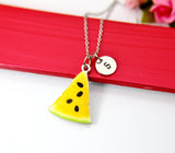 Silver Yellow Watermelon Charm Necklace, Watermelon Jewelry, Watermelon Charm, Food Fruit  Necklace, Personalized Gift, N2099