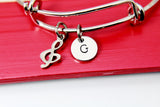 Music Melody Treble Clef Charm Bracelet, Silver Music Note Charm, Melody Charm, Music Gift, Personalized Gift, N2212