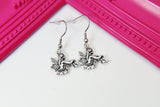 Silver Fairy Charm Earrings, Angel Charm Earrings, Fairytale Jewelry, N2317
